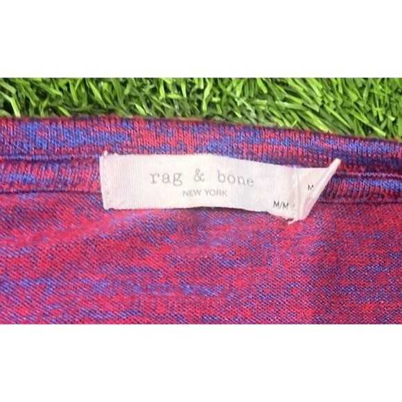 rag & bone THE ESSENTIAL Texture LONG Sleeve TEE TOP T-SHIRT Fushia And Purple M - Picture 3 of 11